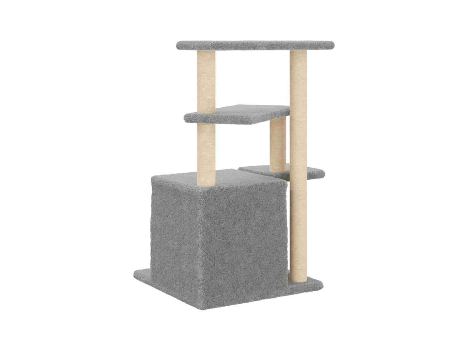 Leeuwarden  Arbre à chat avec griffoirs en sisal gris clair 83,5 cm