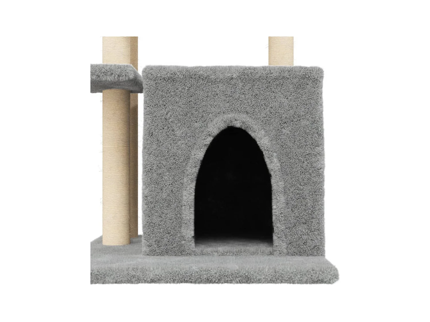 Leeuwarden  Arbre à chat avec griffoirs en sisal gris clair 83,5 cm