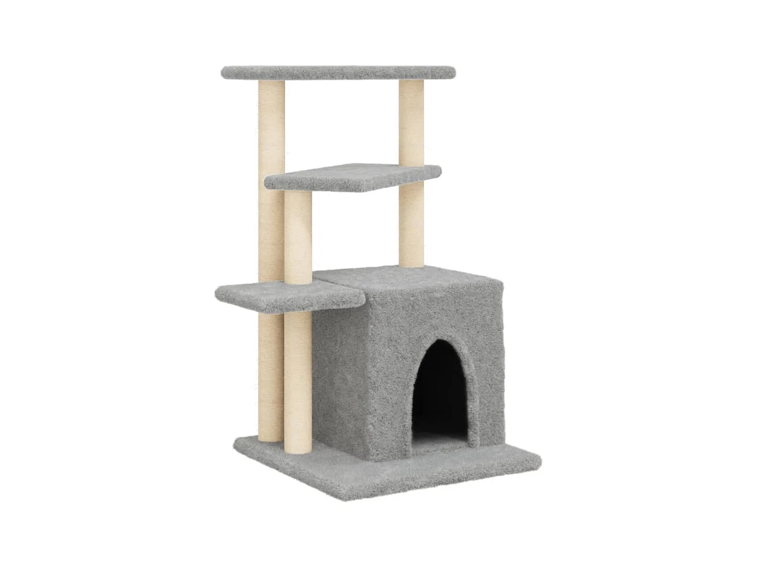 Leeuwarden  Rascador para gatos con postes de sisal gris claro 83,5 cm