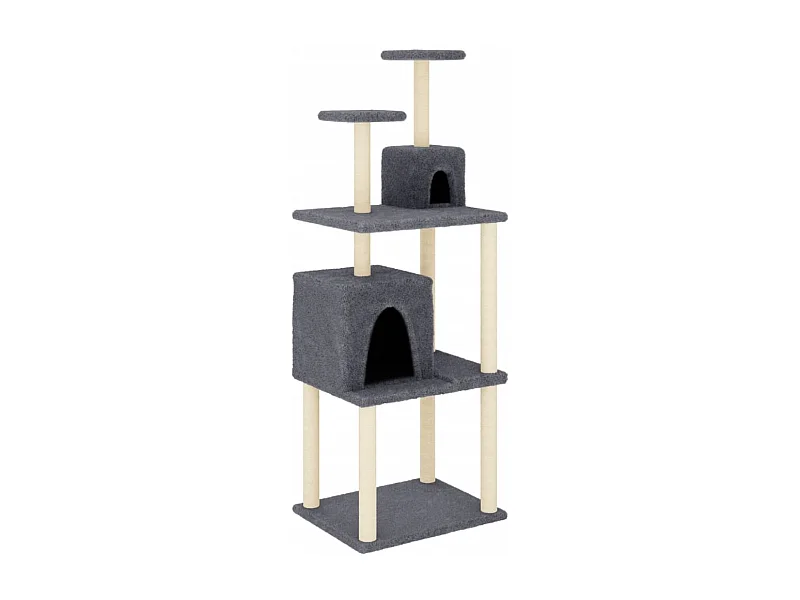 Bekk  Kattenmeubel met sisal krabpalen 167 cm donkergrijs
