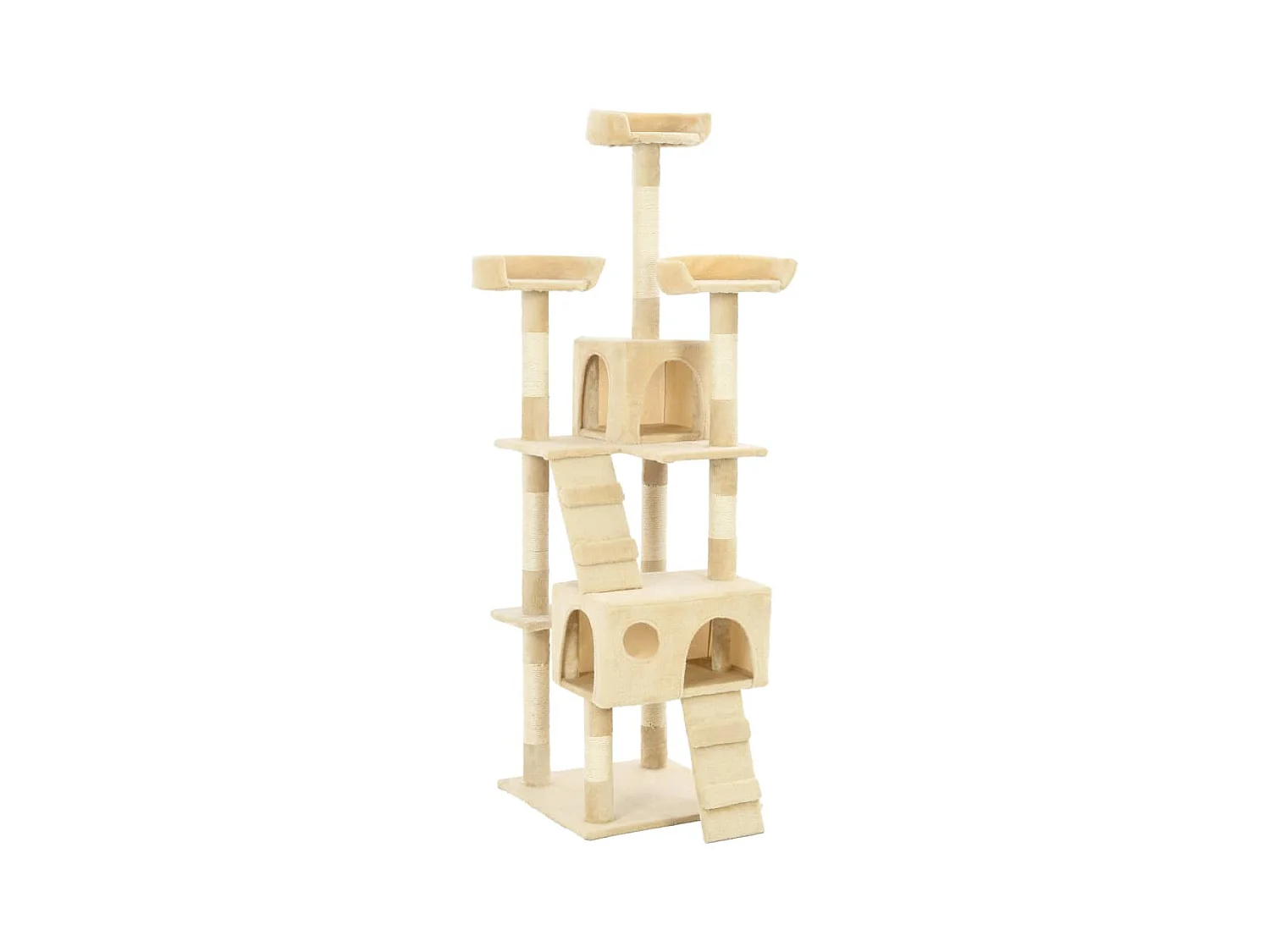 Nidrik  Arbre à chat avec griffoirs en sisal 170 cm Beige