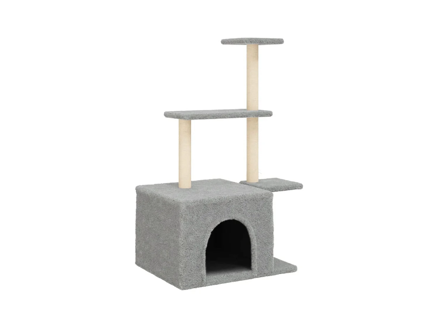 Skyler  Arbre à chat avec griffoirs en sisal gris clair 110 cm