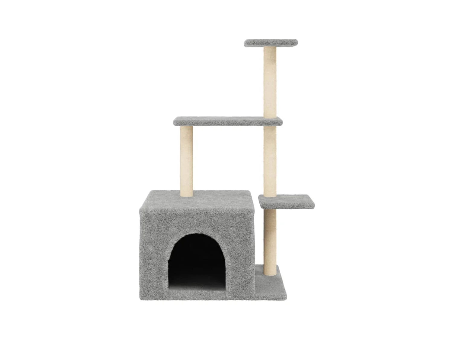 Skyler  Arbre à chat avec griffoirs en sisal gris clair 110 cm