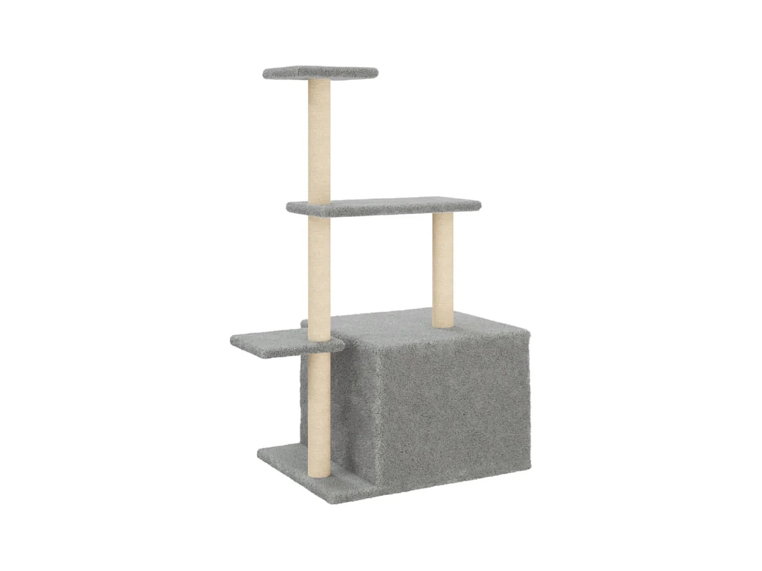 Skyler  Arbre à chat avec griffoirs en sisal gris clair 110 cm