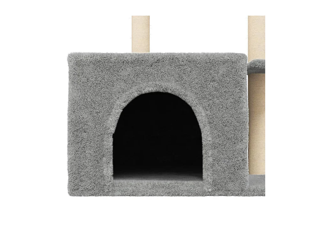 Skyler  Arbre à chat avec griffoirs en sisal gris clair 110 cm