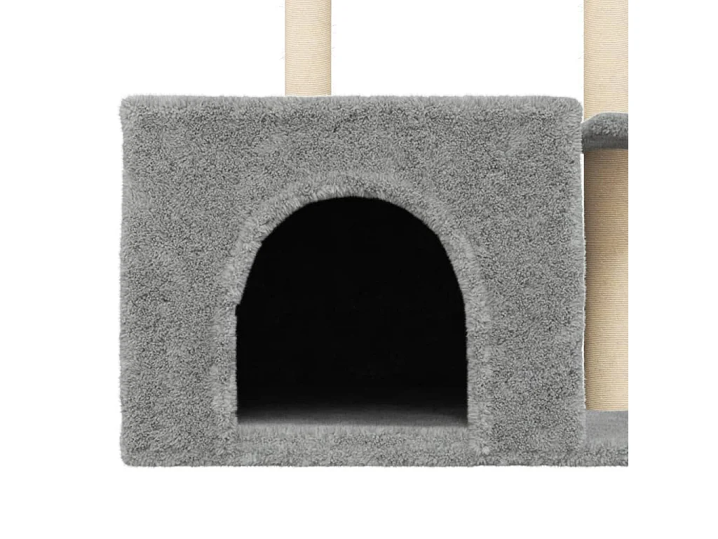 Skyler  Arbre à chat avec griffoirs en sisal gris clair 110 cm