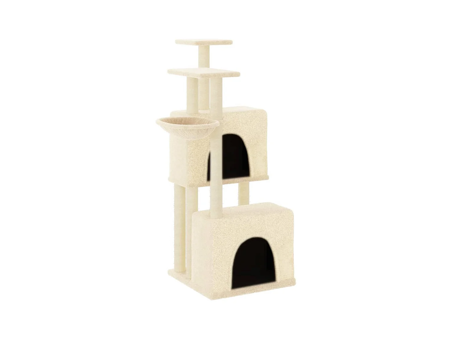 Loke  Rascador para gatos con postes de sisal color crema 122 cm