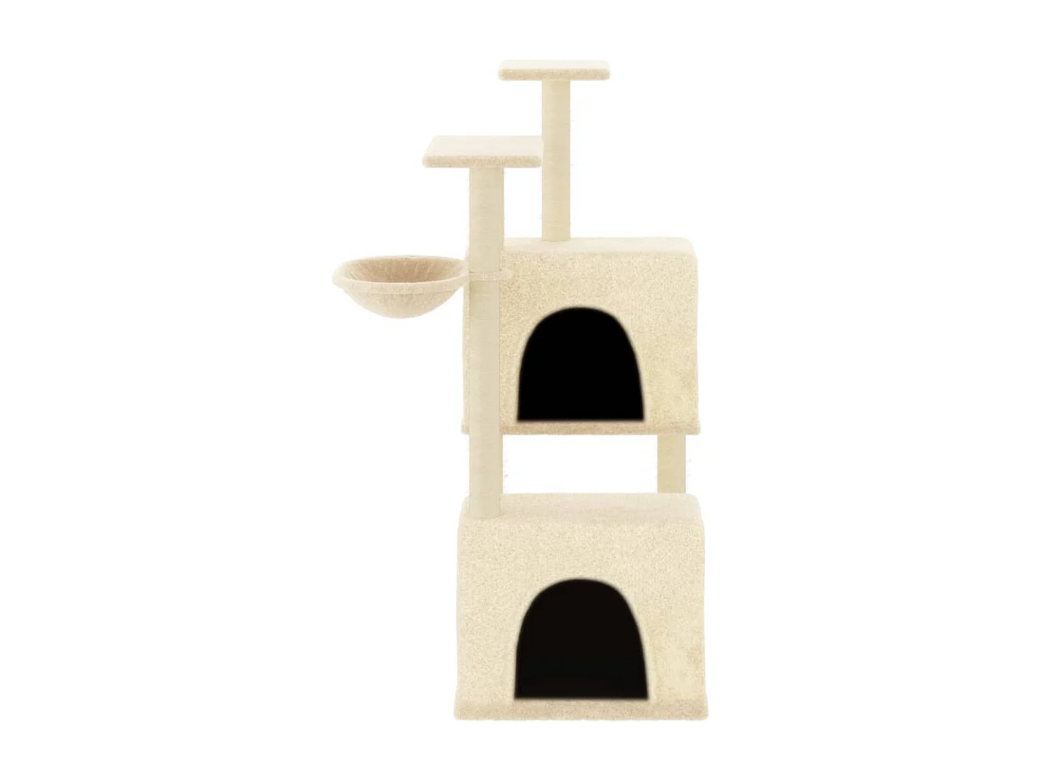 Loke  Arbre à chat avec griffoirs en sisal crème 122 cm