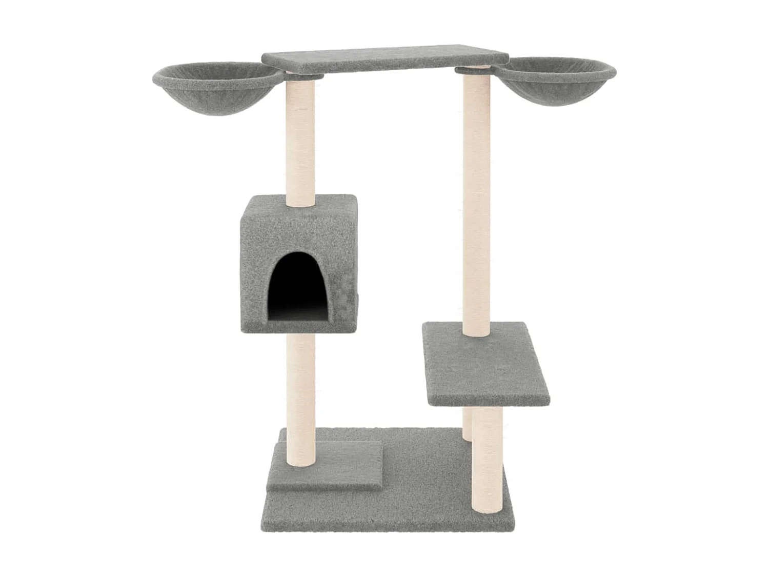 Marie-Michèle  Arbre à chat avec griffoirs gris clair 82 cm