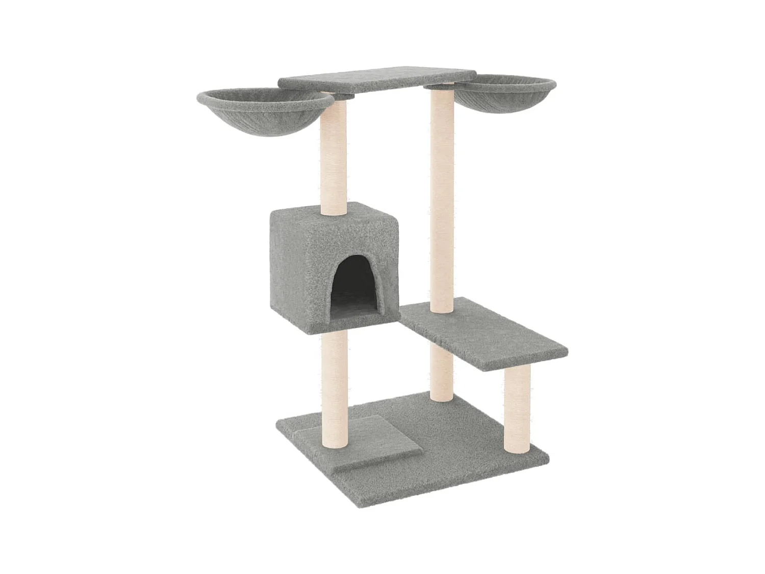 Marie-Michèle  Kattenmeubel met krabpalen 82 cm lichtgrijs
