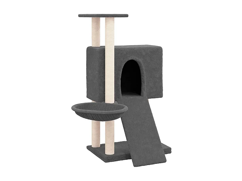 Tugba  Arbre à chat avec griffoirs en sisal Gris foncé 96 cm