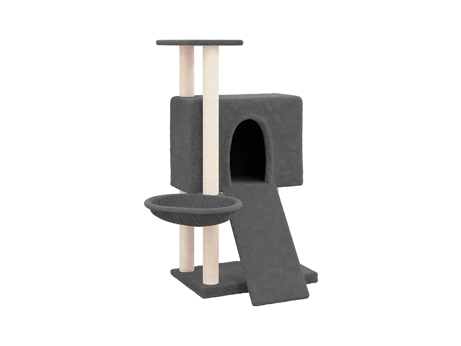 Tugba  Arbre à chat avec griffoirs en sisal Gris foncé 96 cm