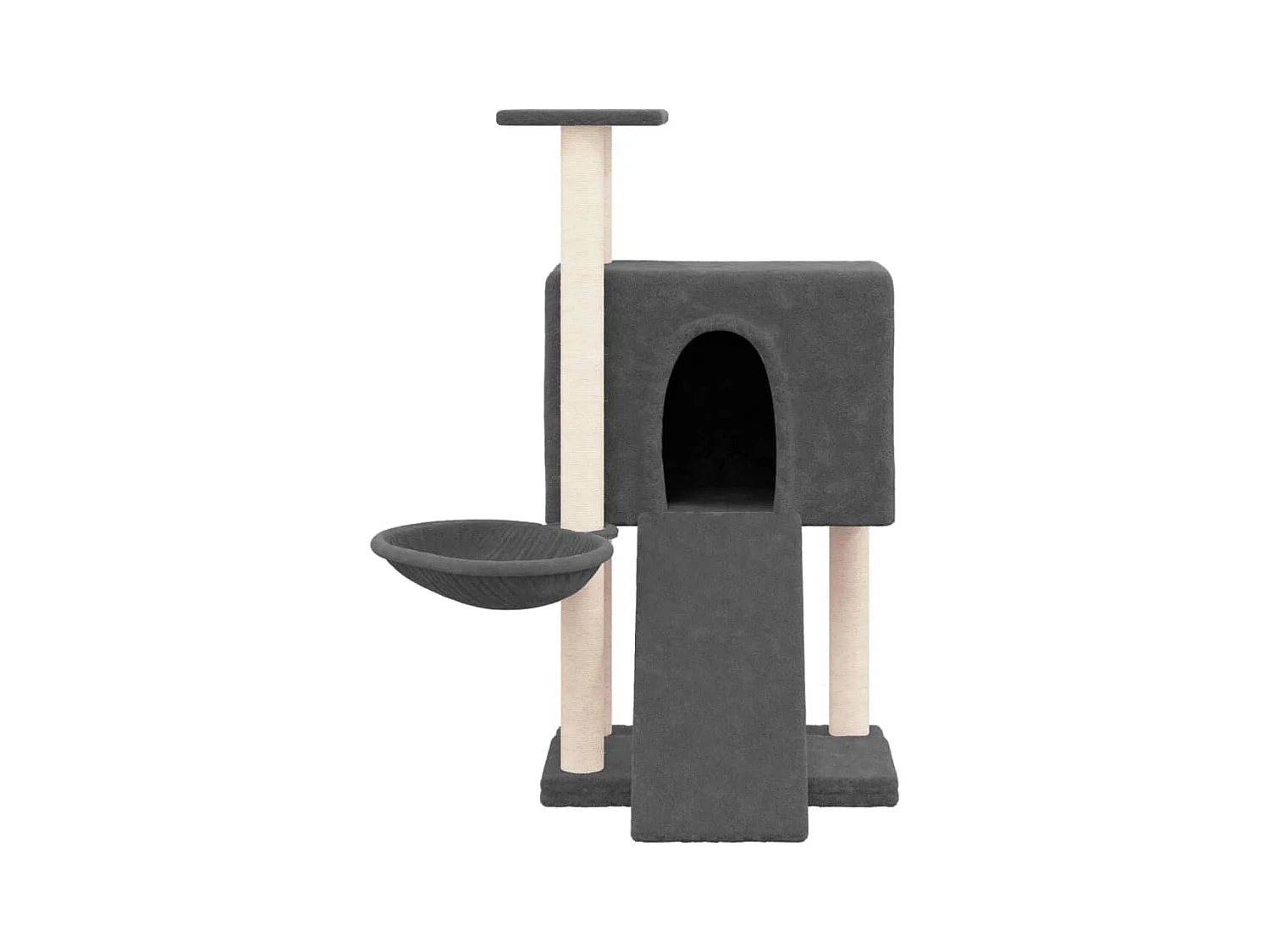 Tugba  Arbre à chat avec griffoirs en sisal Gris foncé 96 cm