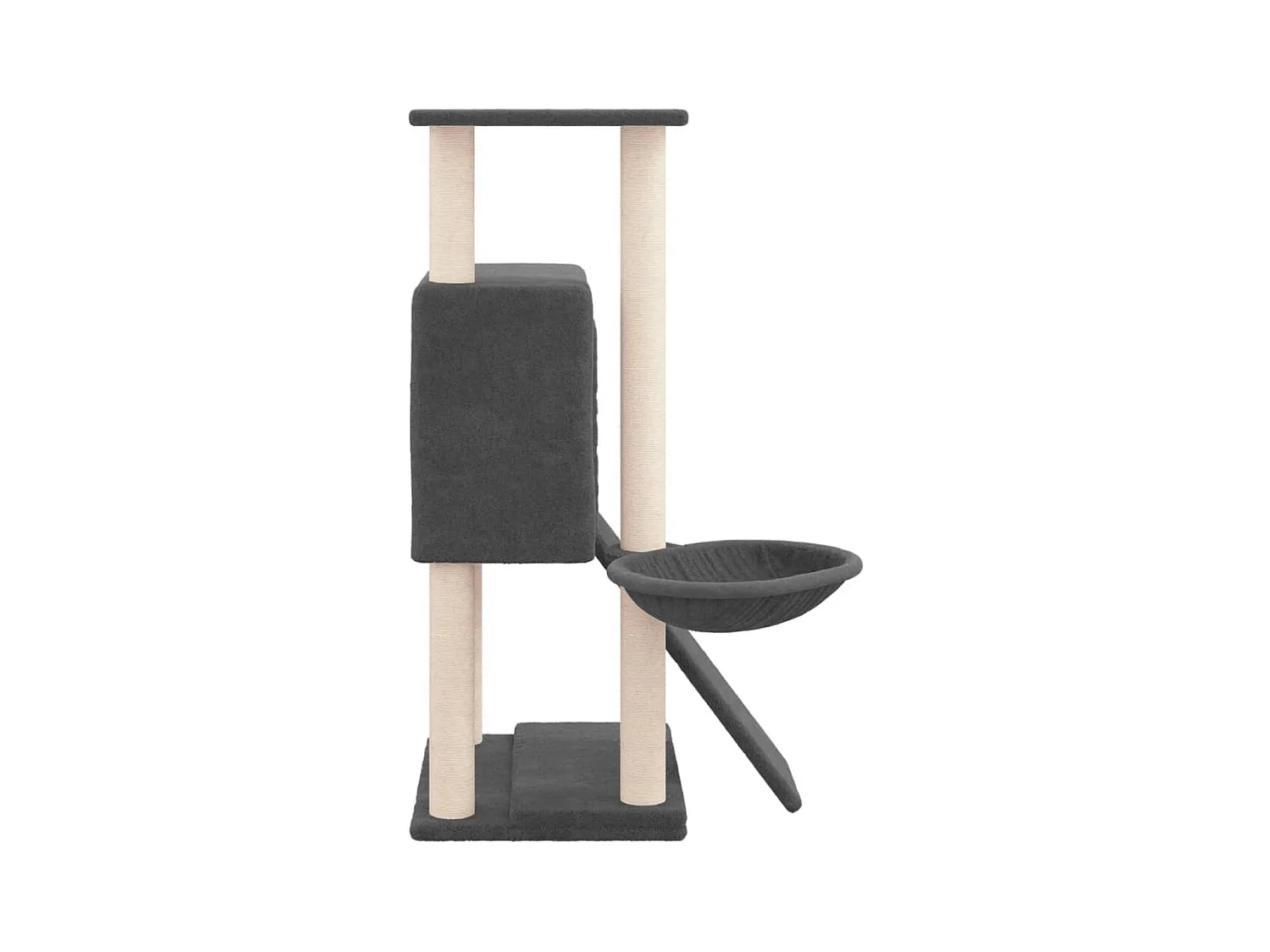 Tugba  Arbre à chat avec griffoirs en sisal Gris foncé 96 cm