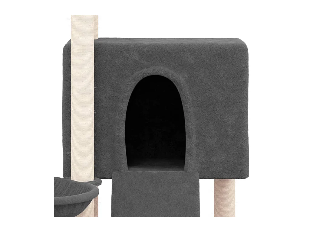 Tugba  Arbre à chat avec griffoirs en sisal Gris foncé 96 cm