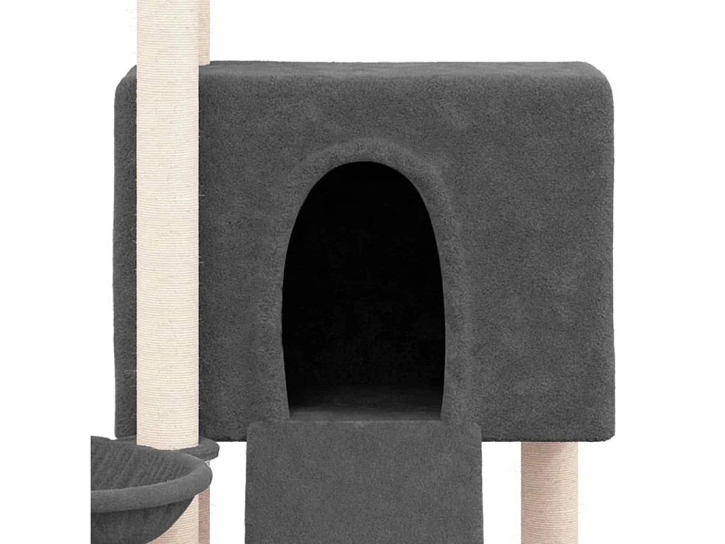 Tugba  Arbre à chat avec griffoirs en sisal Gris foncé 96 cm