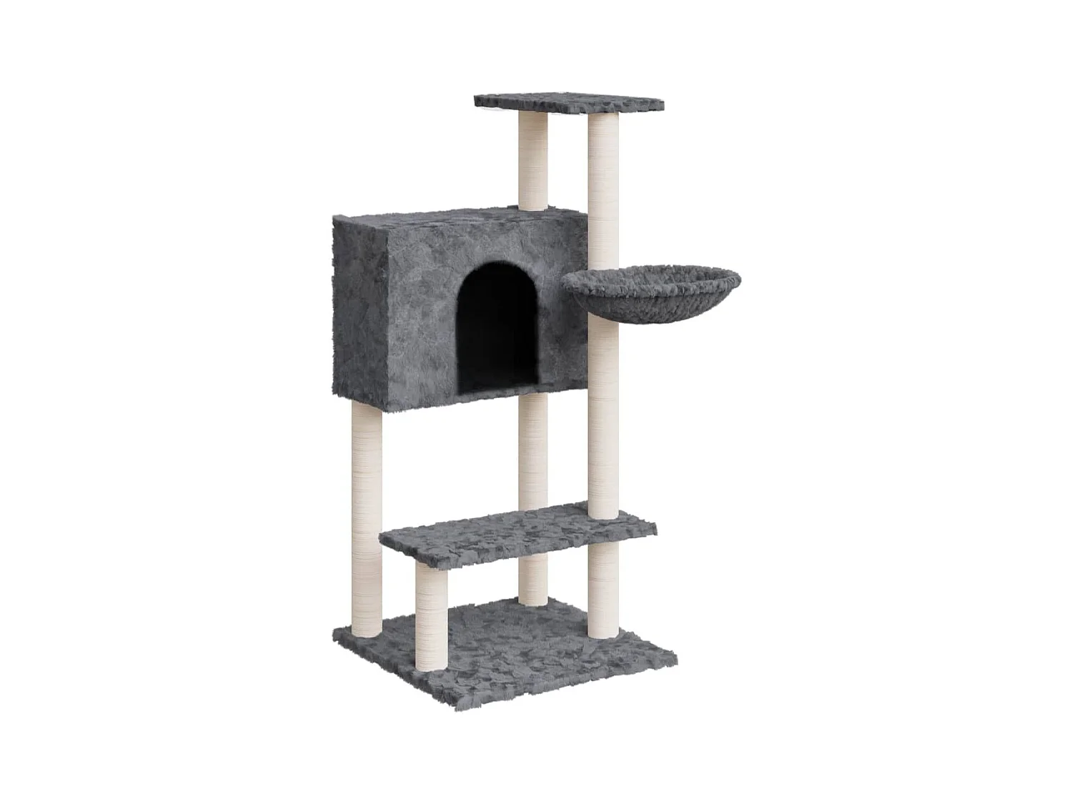 Rødhild  Arbre à chat avec griffoirs en sisal Gris foncé 108,5 cm