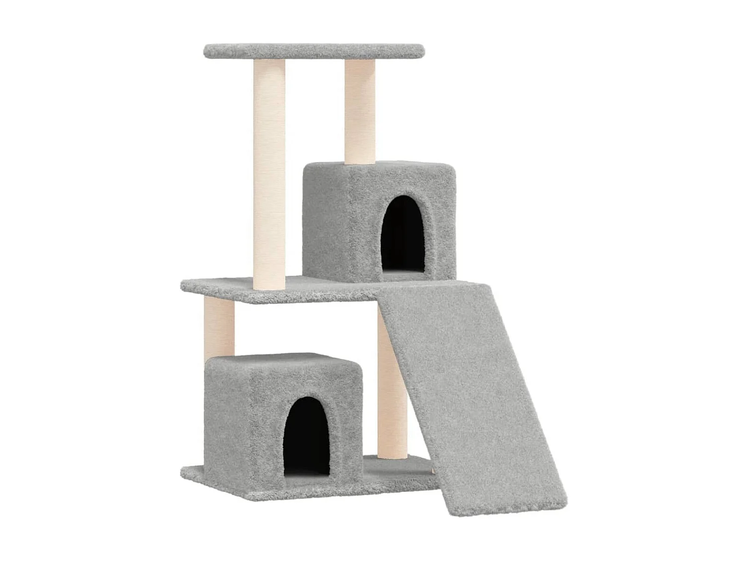 Francesco Giacomo  Arbre à chat avec griffoirs en sisal Gris clair 82 cm