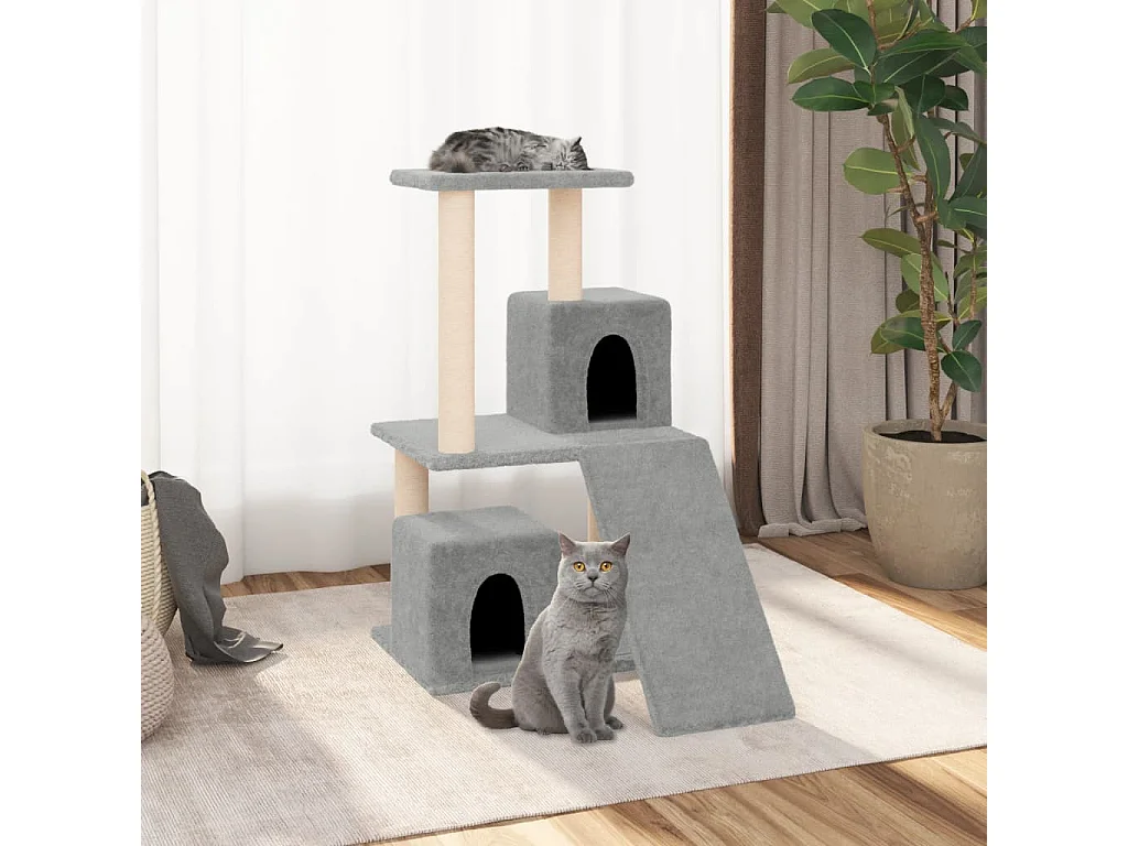 Francesco Giacomo  Arbre à chat avec griffoirs en sisal Gris clair 82 cm