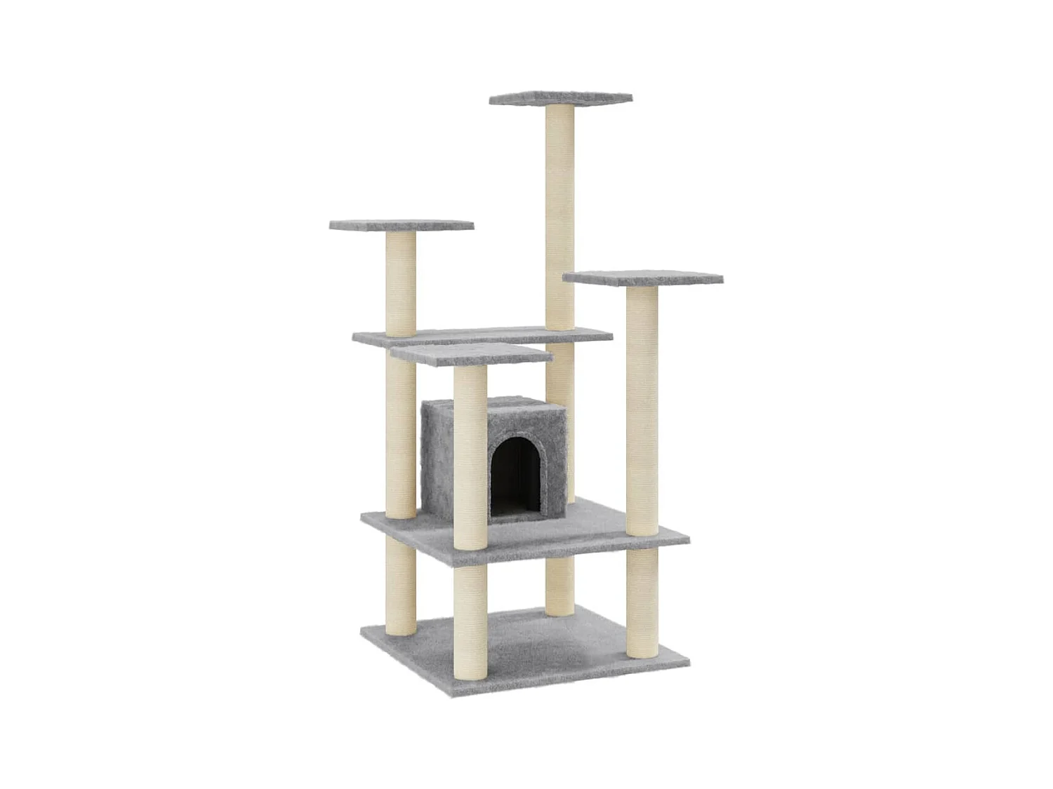 Jean-Paul-Antoine  Rascador para gatos con postes de sisal gris claro 110 cm