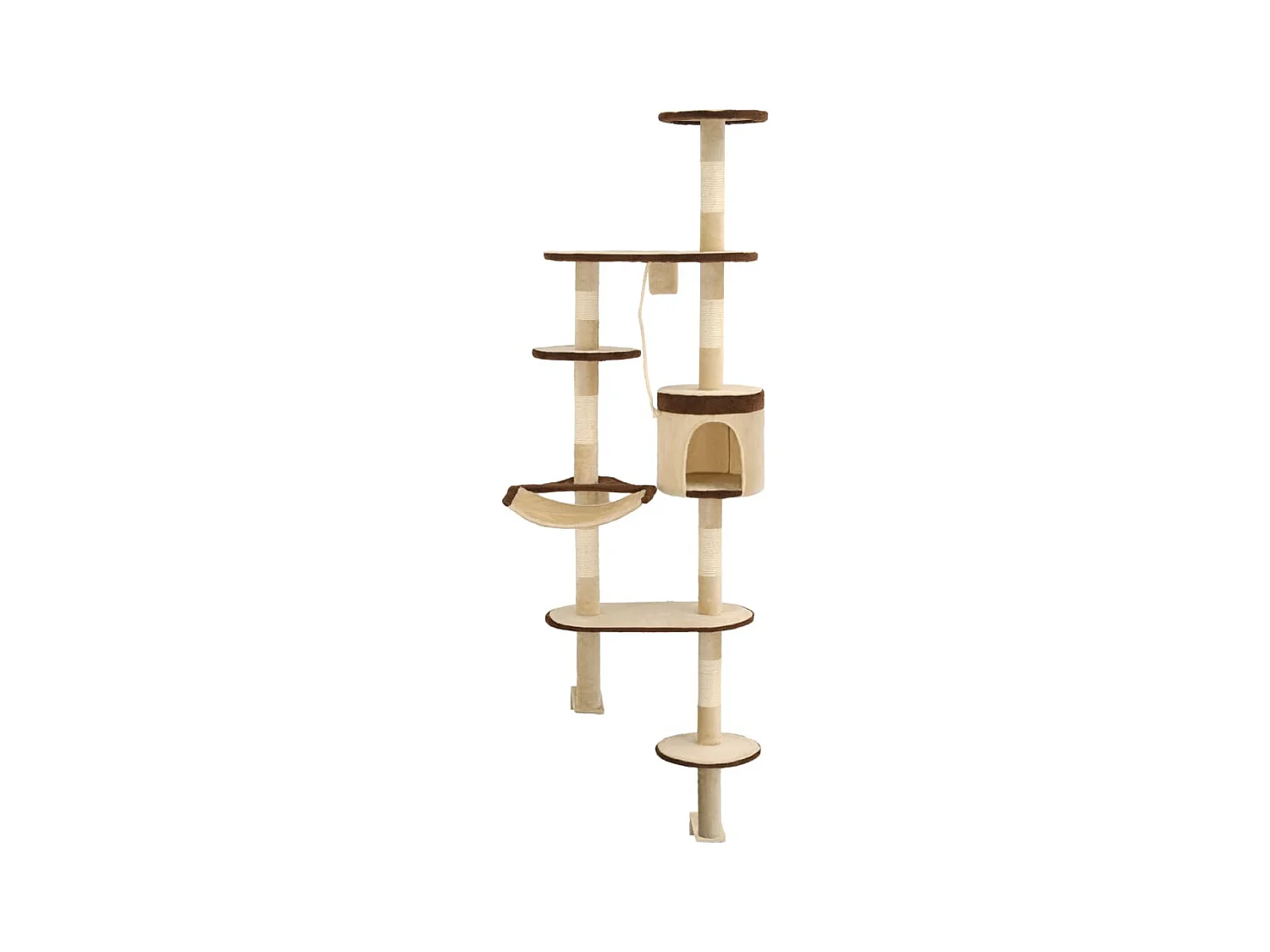 Pilnar  Arbre à chat en sisal Montage mural 194 cm Beige et marron