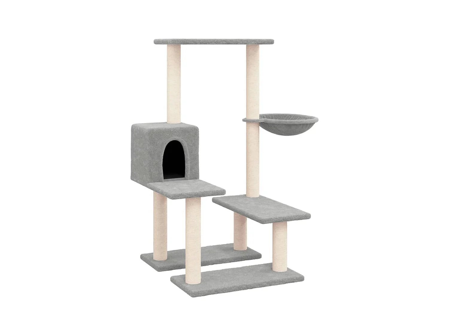 Voorburg  Arbre à chat avec griffoirs en sisal Gris clair 94,5 cm