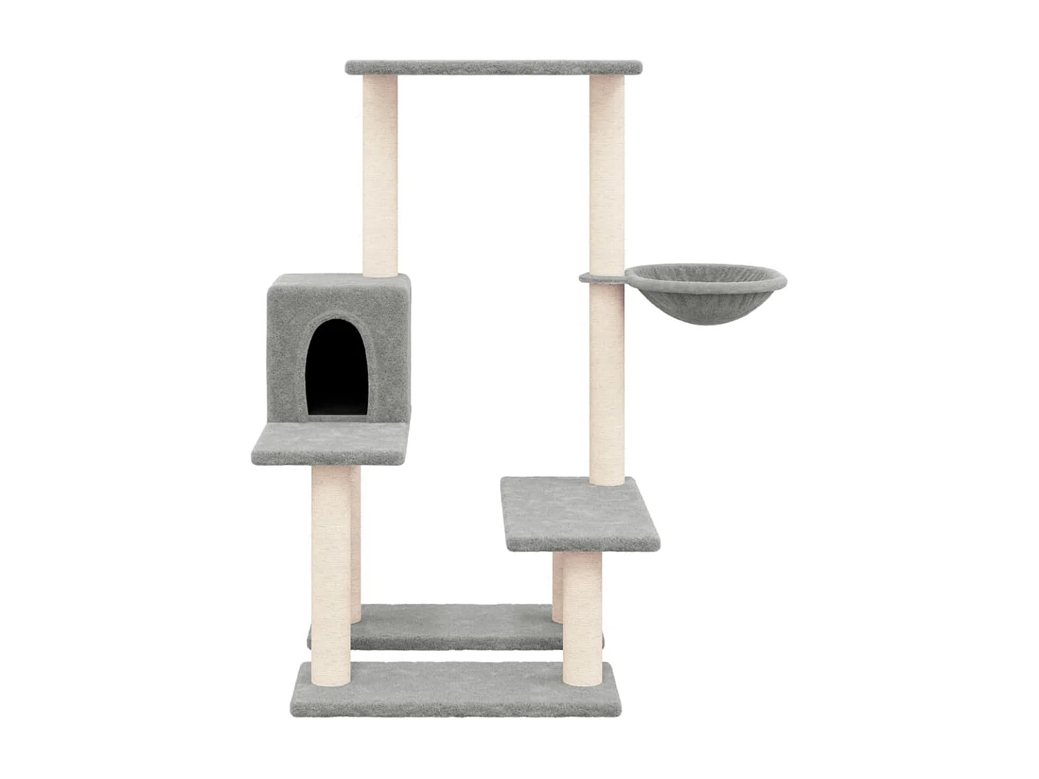 Voorburg  Arbre à chat avec griffoirs en sisal Gris clair 94,5 cm
