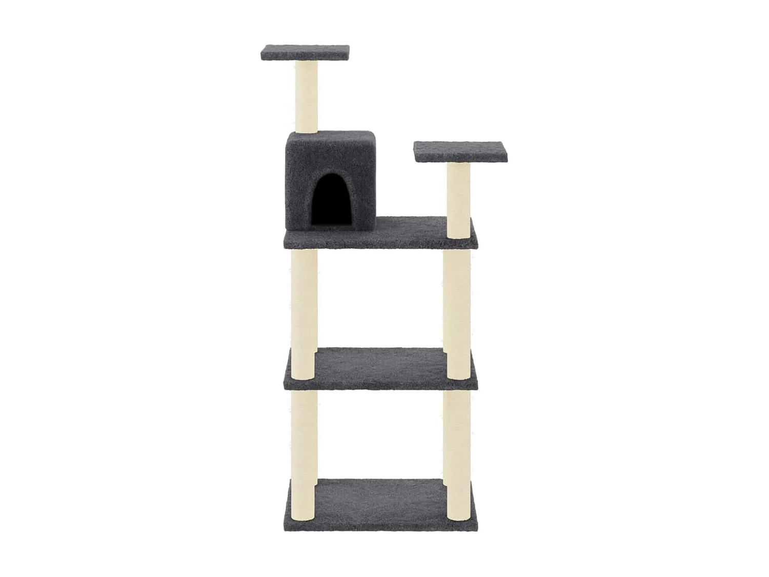 Lofra  Arbre à chat avec griffoirs en sisal gris foncé 118,5 cm