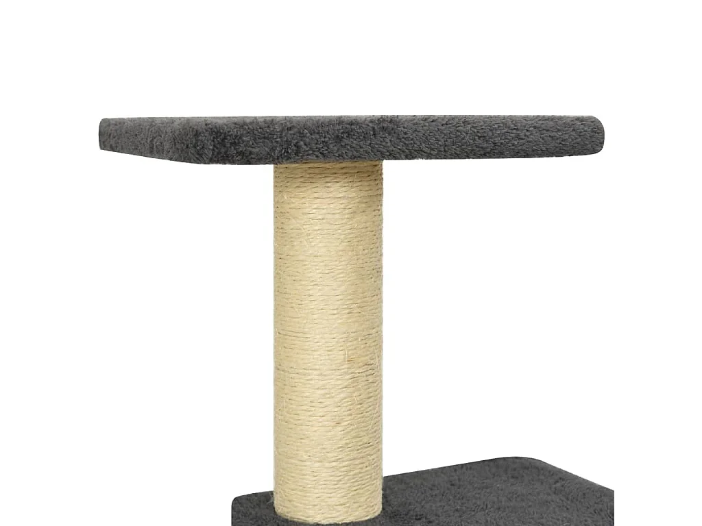 Lofra  Arbre à chat avec griffoirs en sisal gris foncé 118,5 cm