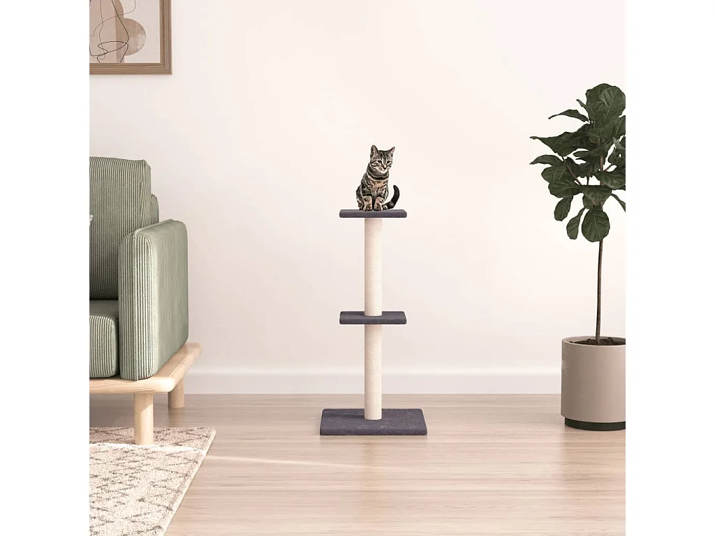 Garrit  Arbre à chat avec griffoirs en sisal gris foncé 73 cm