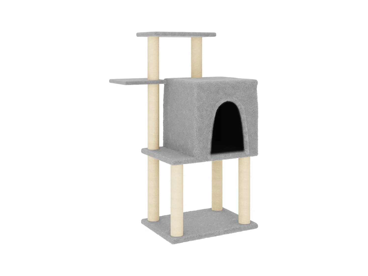 Yngvill  Rascador para gatos con postes de sisal gris claro 97 cm