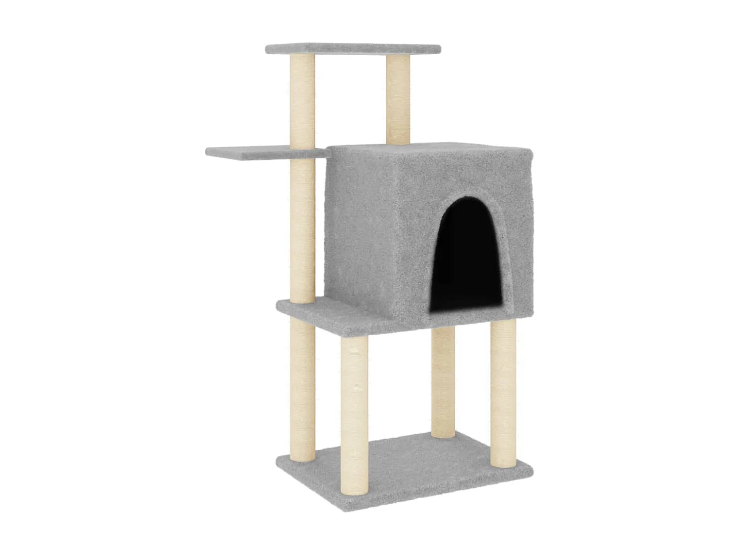 Yngvill  Arbre à chat avec griffoirs en sisal gris clair 97 cm