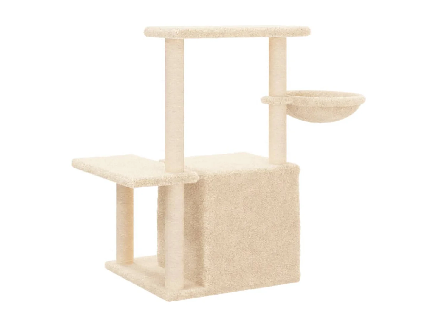 Hildborg  Arbre à chat avec griffoirs en sisal Crème 83 cm