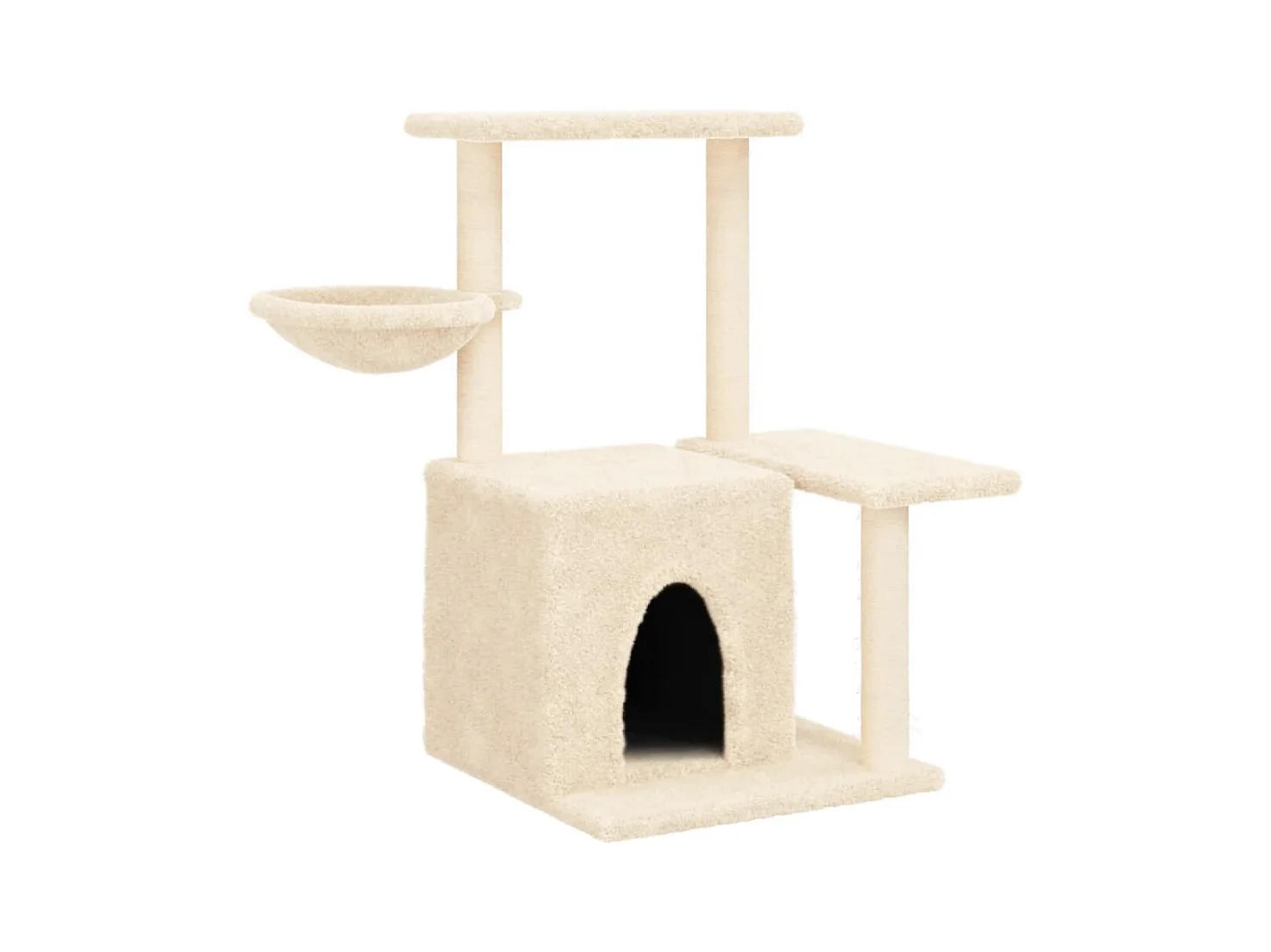 Hildborg  Rascador para gatos con postes de sisal color crema 83 cm