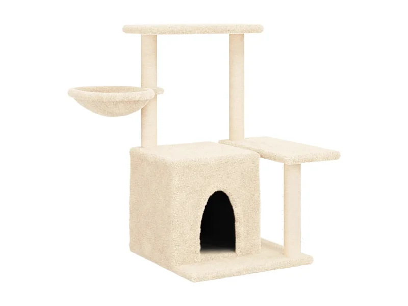 Hildborg  Kattenmeubel met sisal krabpalen 83 cm crèmekleurig