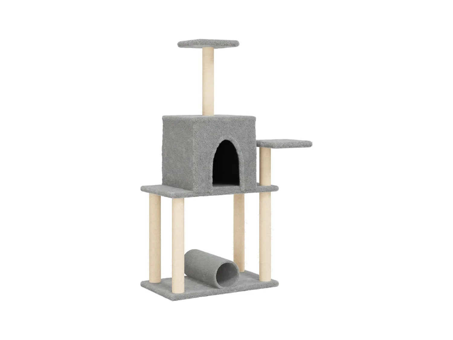 Gokberk  Arbre à chat avec griffoirs en sisal gris clair 122 cm