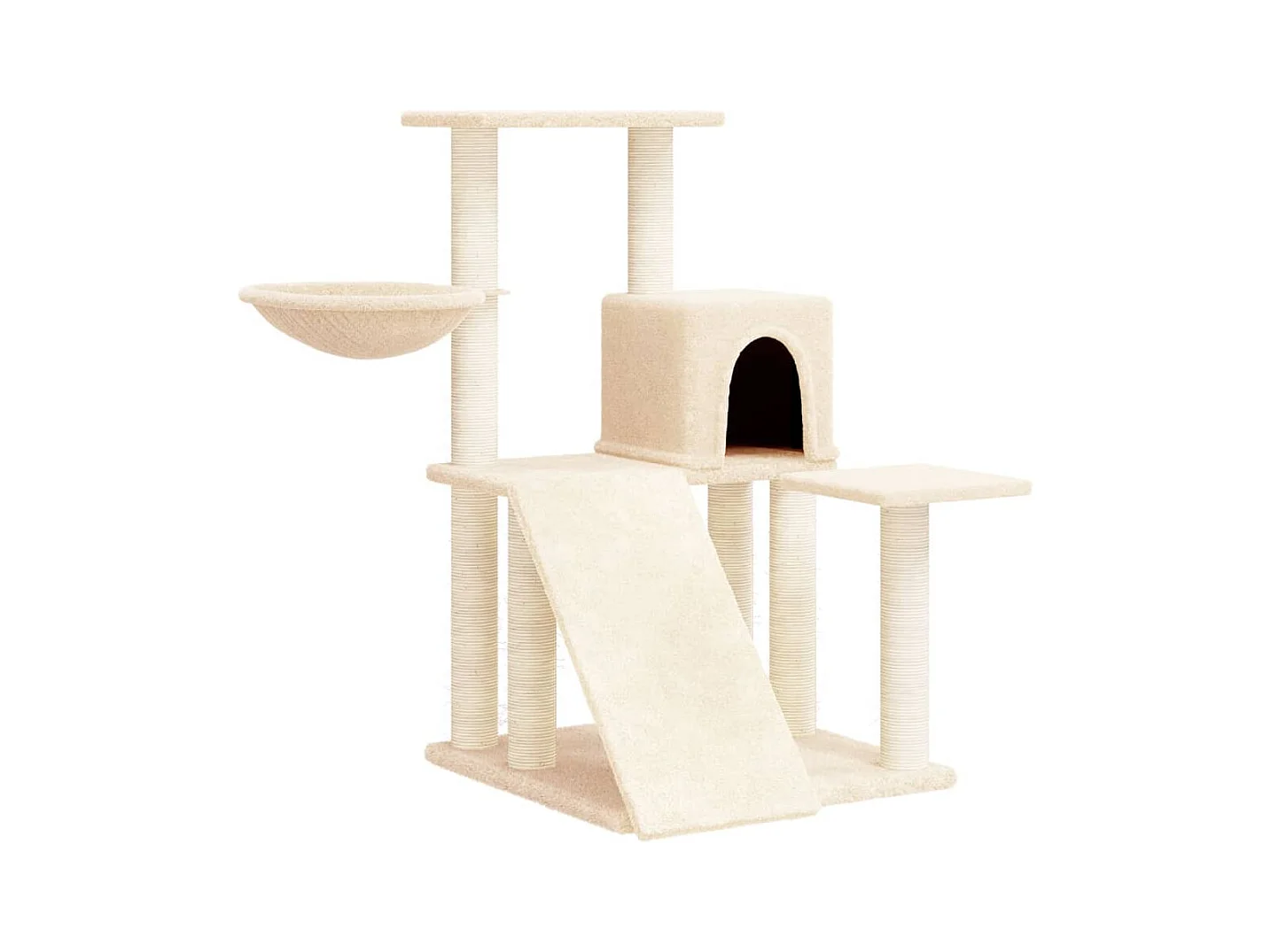 Norvik  Arbre à chat avec griffoirs en sisal Crème 82 cm