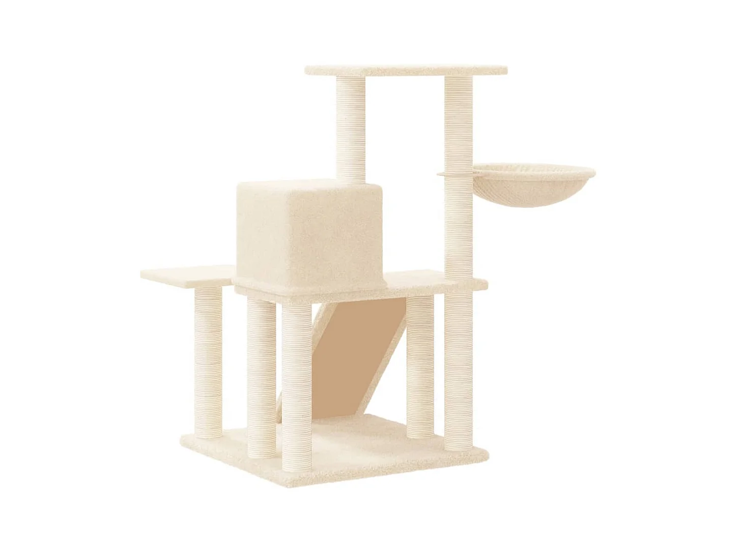 Norvik  Arbre à chat avec griffoirs en sisal Crème 82 cm