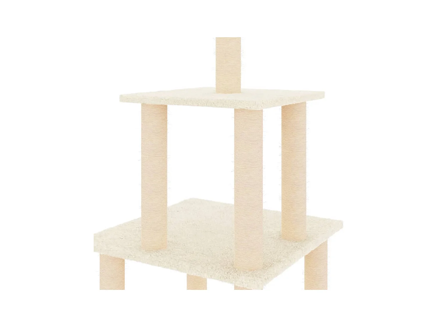 Luke  Arbre à chat avec griffoirs en sisal crème 111 cm