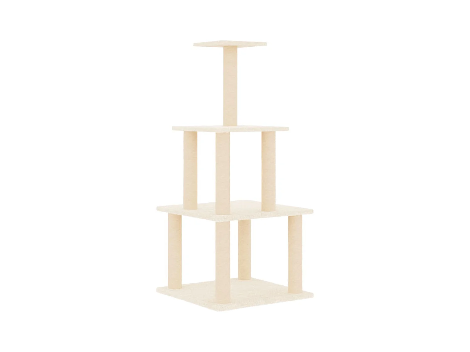 Luke  Arbre à chat avec griffoirs en sisal crème 111 cm