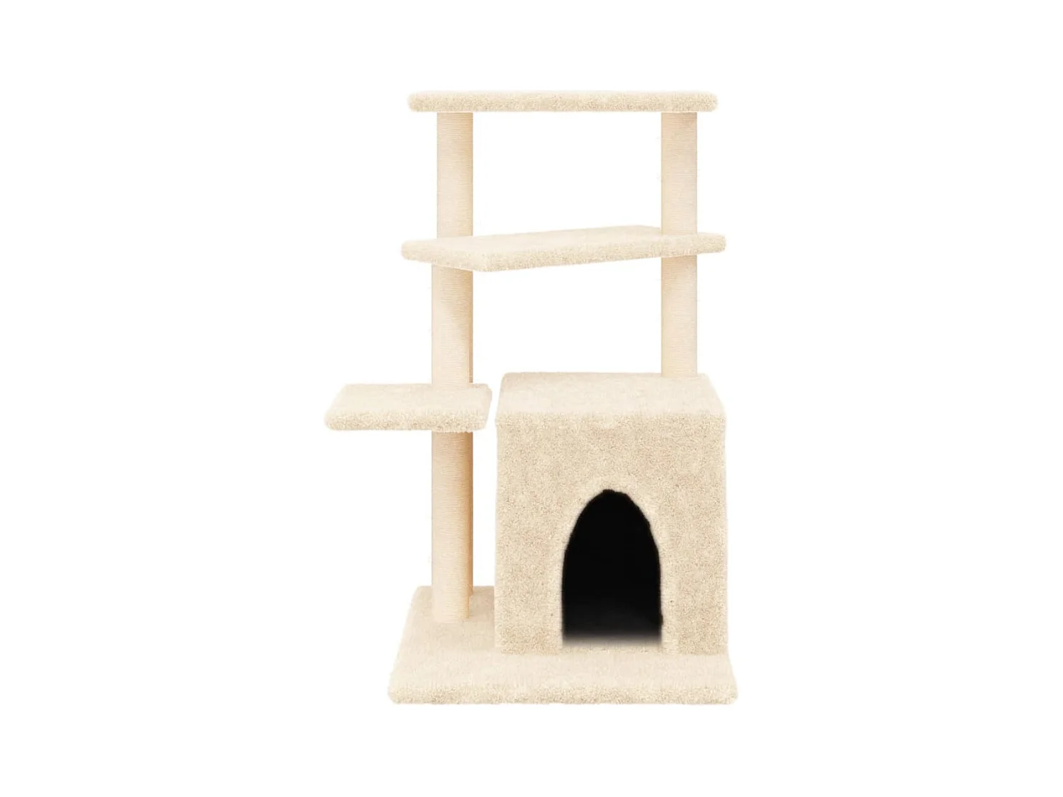 Leeuwarden  Arbre à chat avec griffoirs en sisal crème 83,5 cm