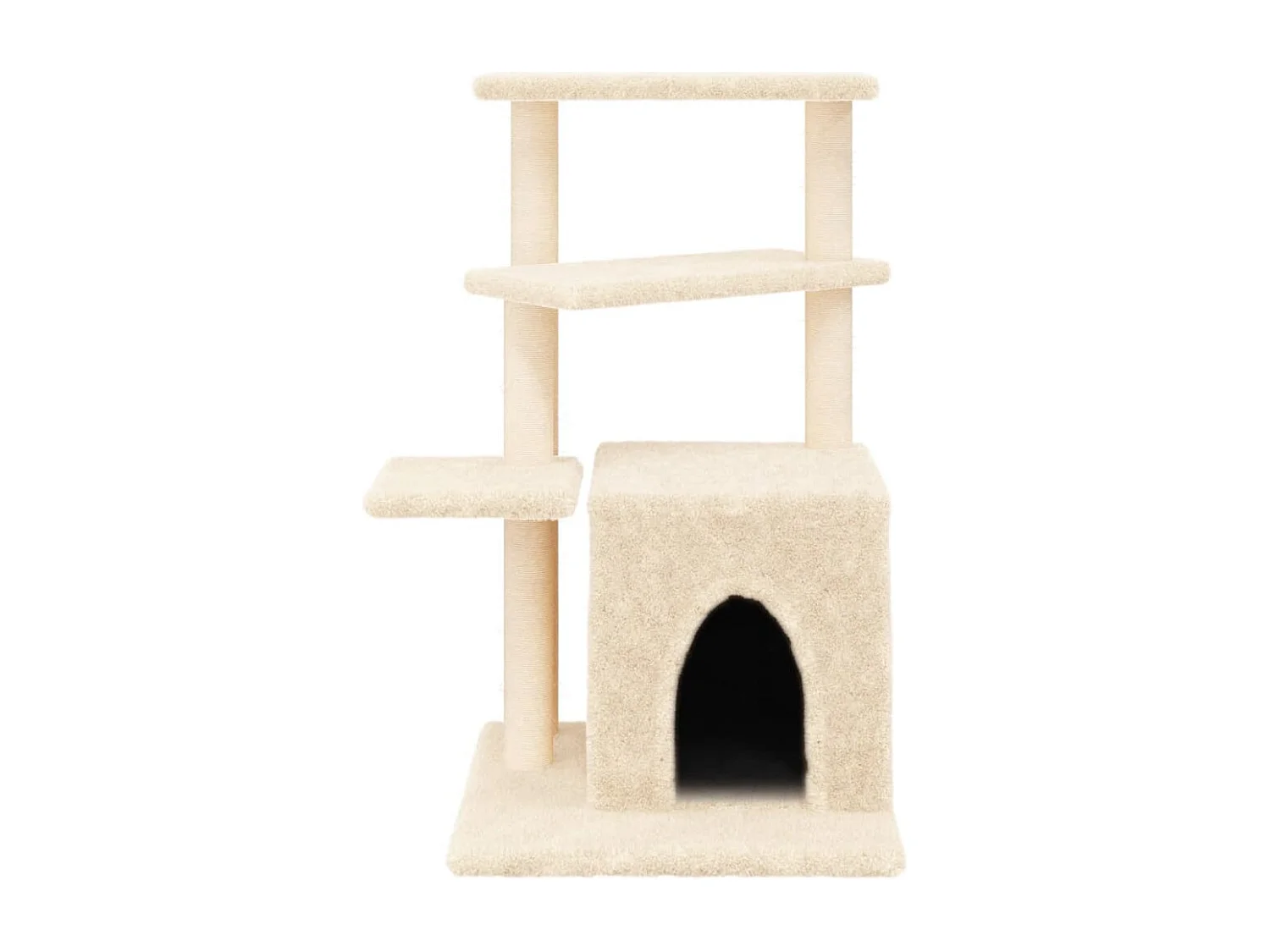 Leeuwarden  Arbre à chat avec griffoirs en sisal crème 83,5 cm