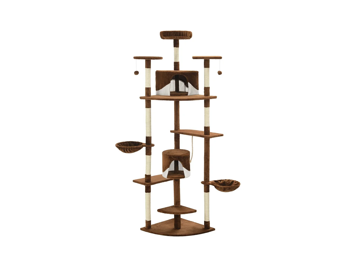 Junction City  Arbre à chat avec griffoirs en sisal 203 cm Marron et Blanc