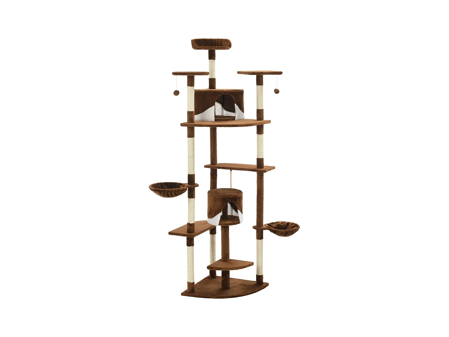 Junction City  Arbre à chat avec griffoirs en sisal 203 cm Marron et Blanc