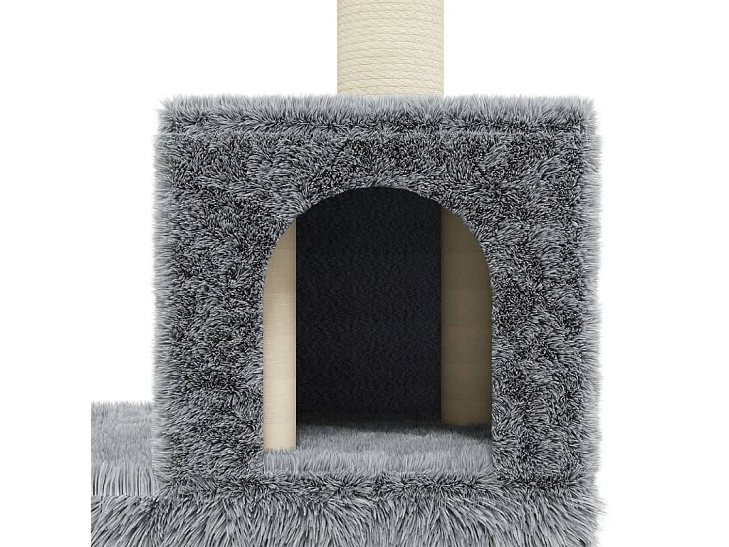 Cerindra  Arbre à chat avec griffoirs en sisal Gris clair 188 cm