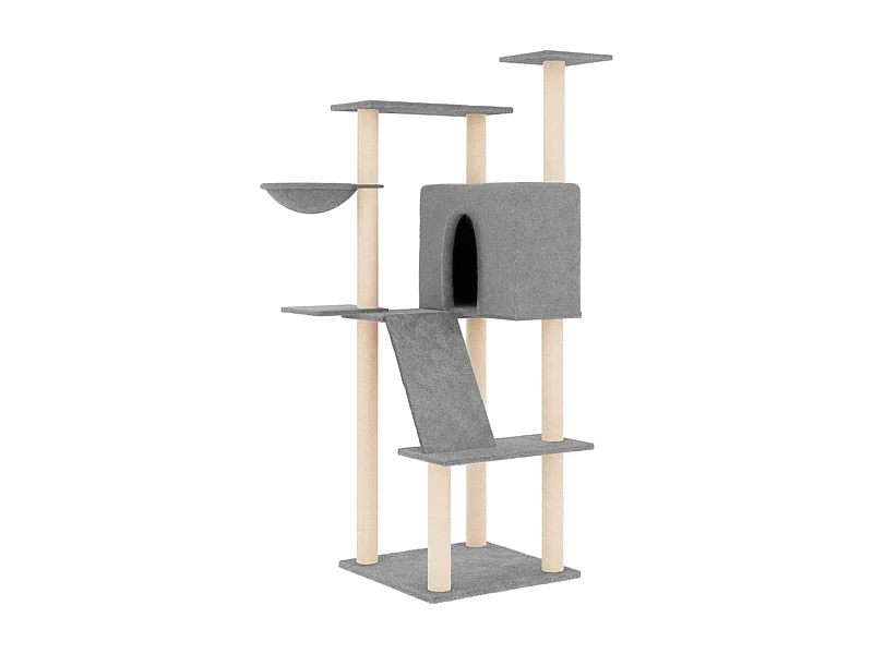 Nyfja  Kattenmeubel met sisal krabpalen 143 cm lichtgrijs