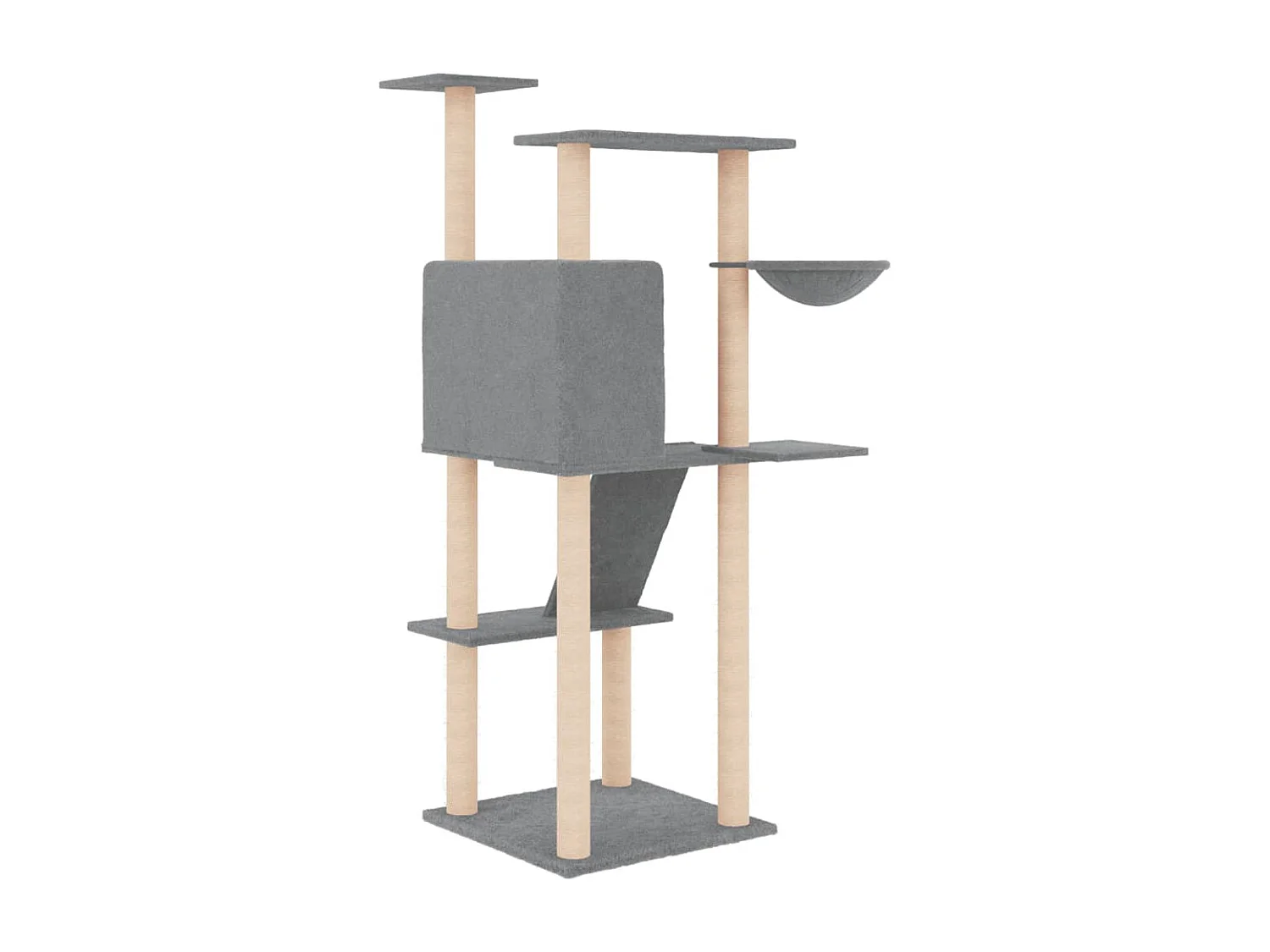 Nyfja  Arbre à chat avec griffoirs en sisal gris clair 143 cm