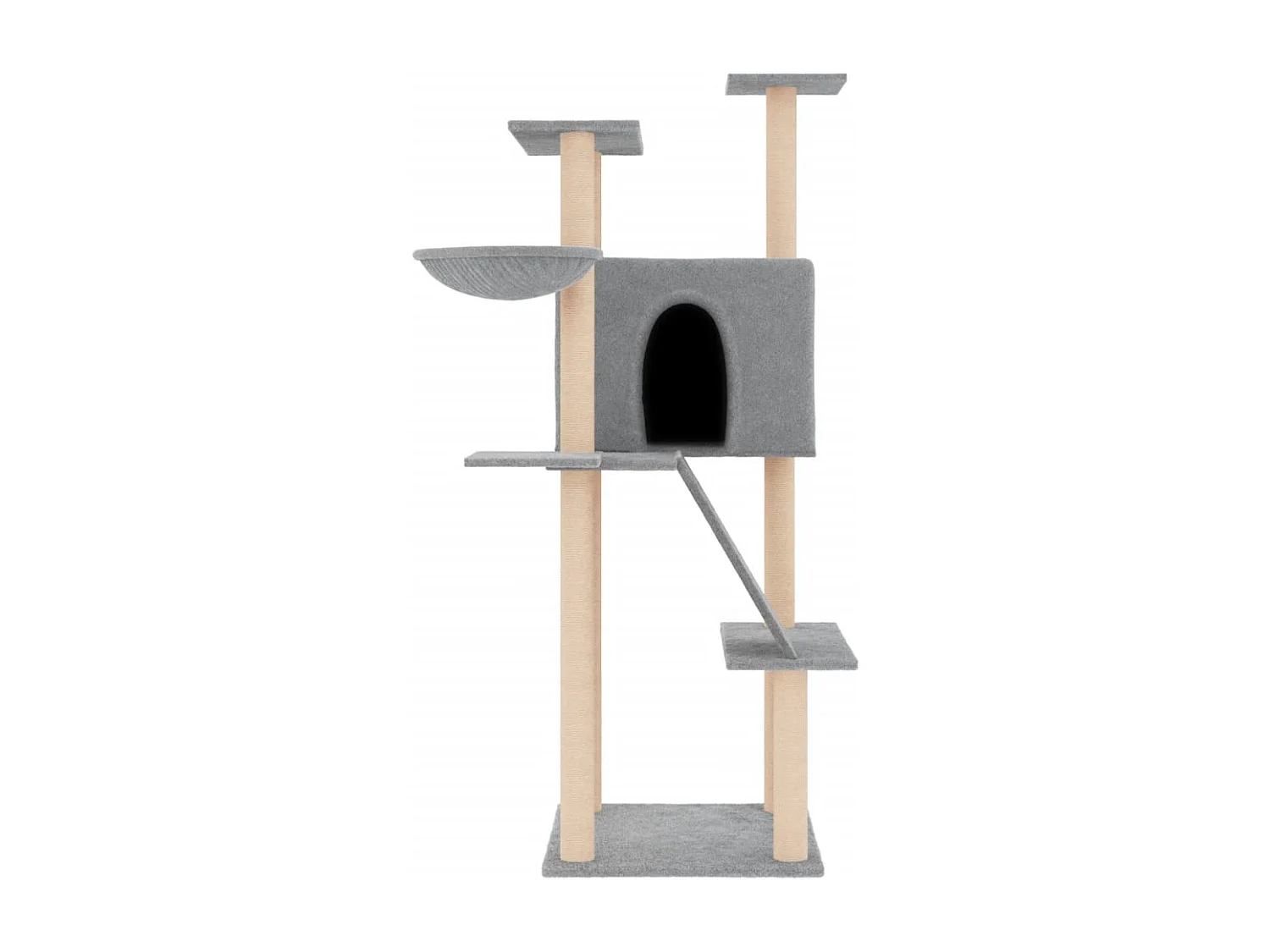Nyfja  Arbre à chat avec griffoirs en sisal gris clair 143 cm