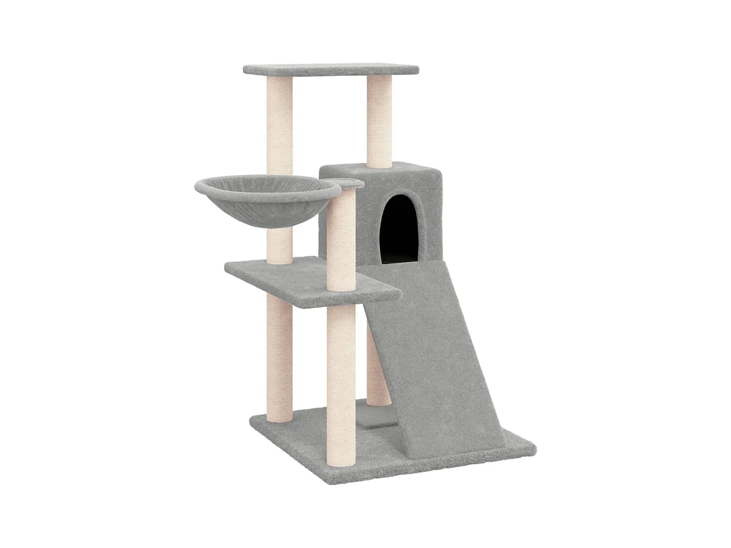 Wendir  Arbre à chat avec griffoirs en sisal Gris clair 82 cm