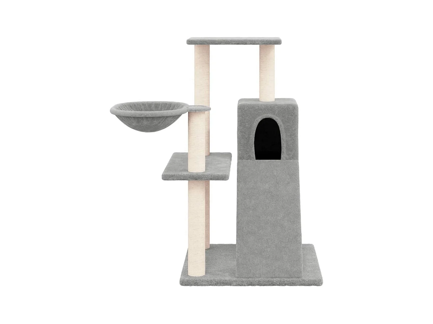 Wendir  Arbre à chat avec griffoirs en sisal Gris clair 82 cm